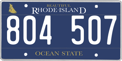RI license plate 804507