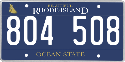 RI license plate 804508