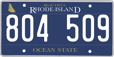 RI license plate 804509