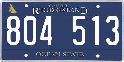 RI license plate 804513