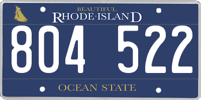 RI license plate 804522