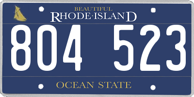 RI license plate 804523