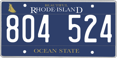 RI license plate 804524