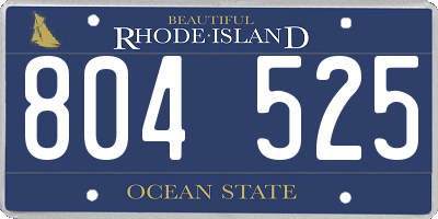 RI license plate 804525