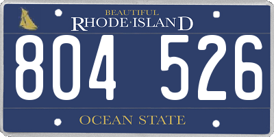 RI license plate 804526