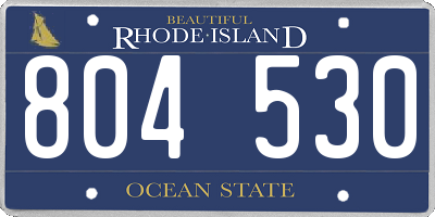 RI license plate 804530