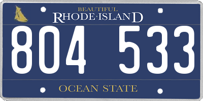 RI license plate 804533