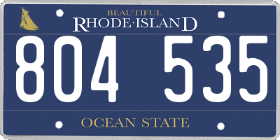 RI license plate 804535