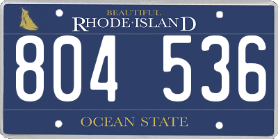 RI license plate 804536
