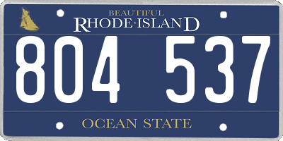 RI license plate 804537