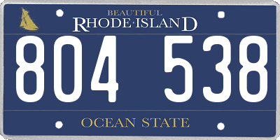 RI license plate 804538
