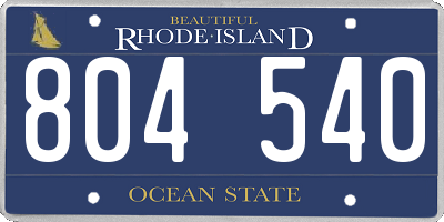 RI license plate 804540