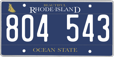 RI license plate 804543