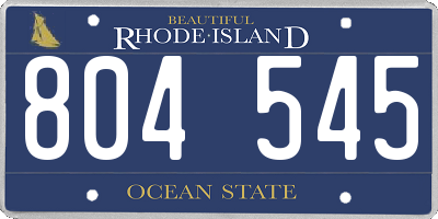 RI license plate 804545