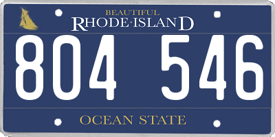 RI license plate 804546