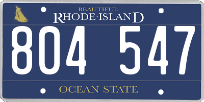 RI license plate 804547