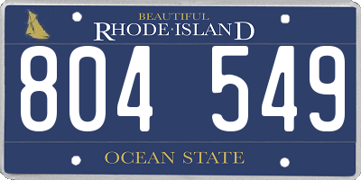 RI license plate 804549