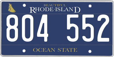 RI license plate 804552