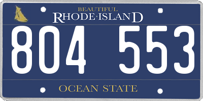 RI license plate 804553