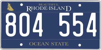 RI license plate 804554