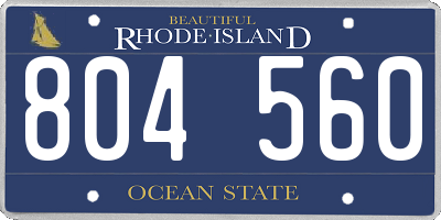RI license plate 804560