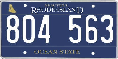 RI license plate 804563
