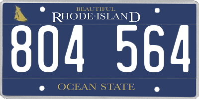 RI license plate 804564