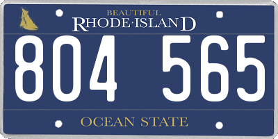 RI license plate 804565