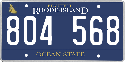 RI license plate 804568