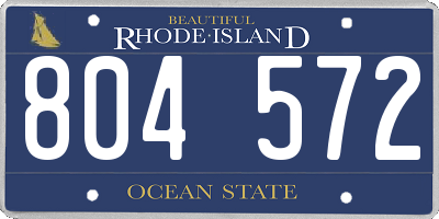 RI license plate 804572