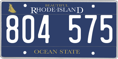 RI license plate 804575
