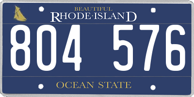 RI license plate 804576