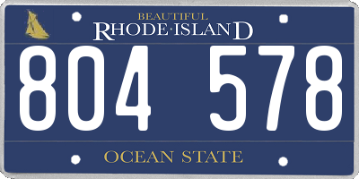 RI license plate 804578