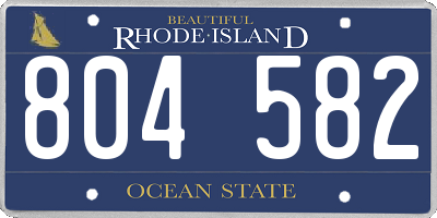 RI license plate 804582