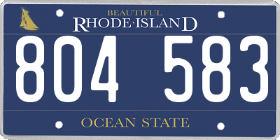 RI license plate 804583