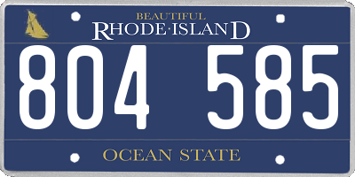 RI license plate 804585