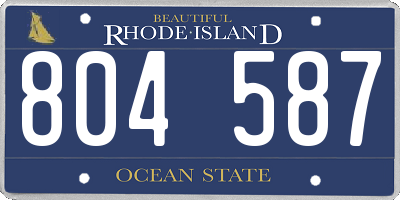 RI license plate 804587