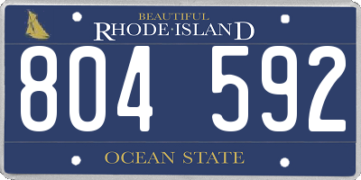 RI license plate 804592
