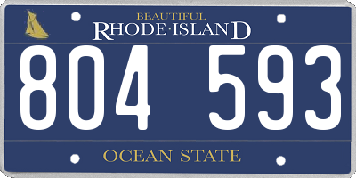 RI license plate 804593