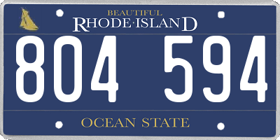 RI license plate 804594