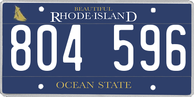 RI license plate 804596