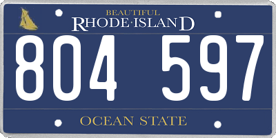 RI license plate 804597