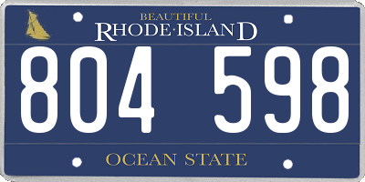 RI license plate 804598