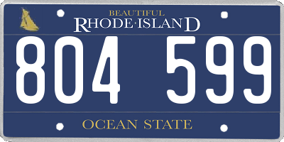 RI license plate 804599