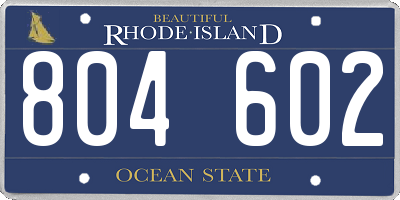 RI license plate 804602