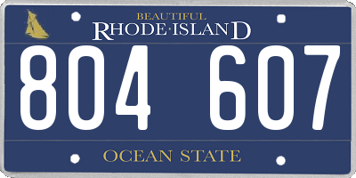 RI license plate 804607