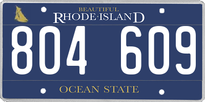 RI license plate 804609