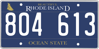 RI license plate 804613