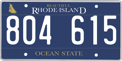 RI license plate 804615
