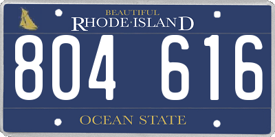 RI license plate 804616